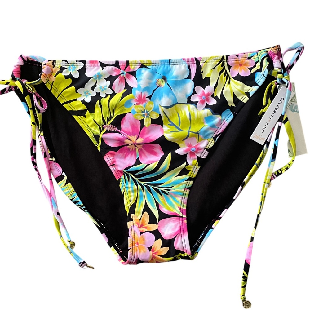 Celebrity Pink Kids Swim Bikini - Floral Black and Pink XXL (19)